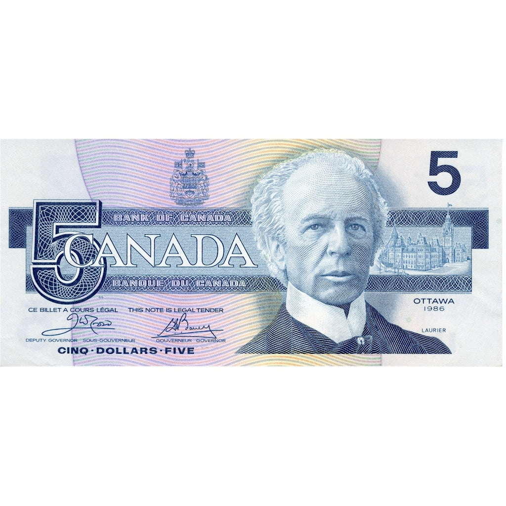 BC-56a 1986 Canada $5 Crow-Bouey, ENK, Circ