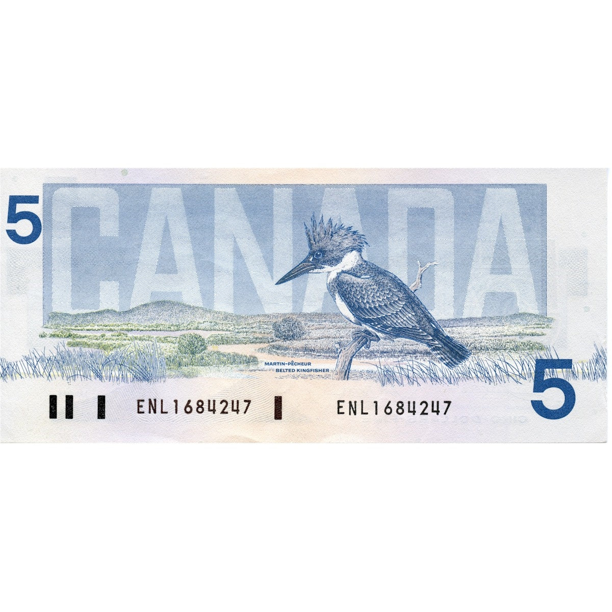 BC-56a 1986 Canada $5 Crow-Bouey, ENL, Almost Uncirculated (AU50)