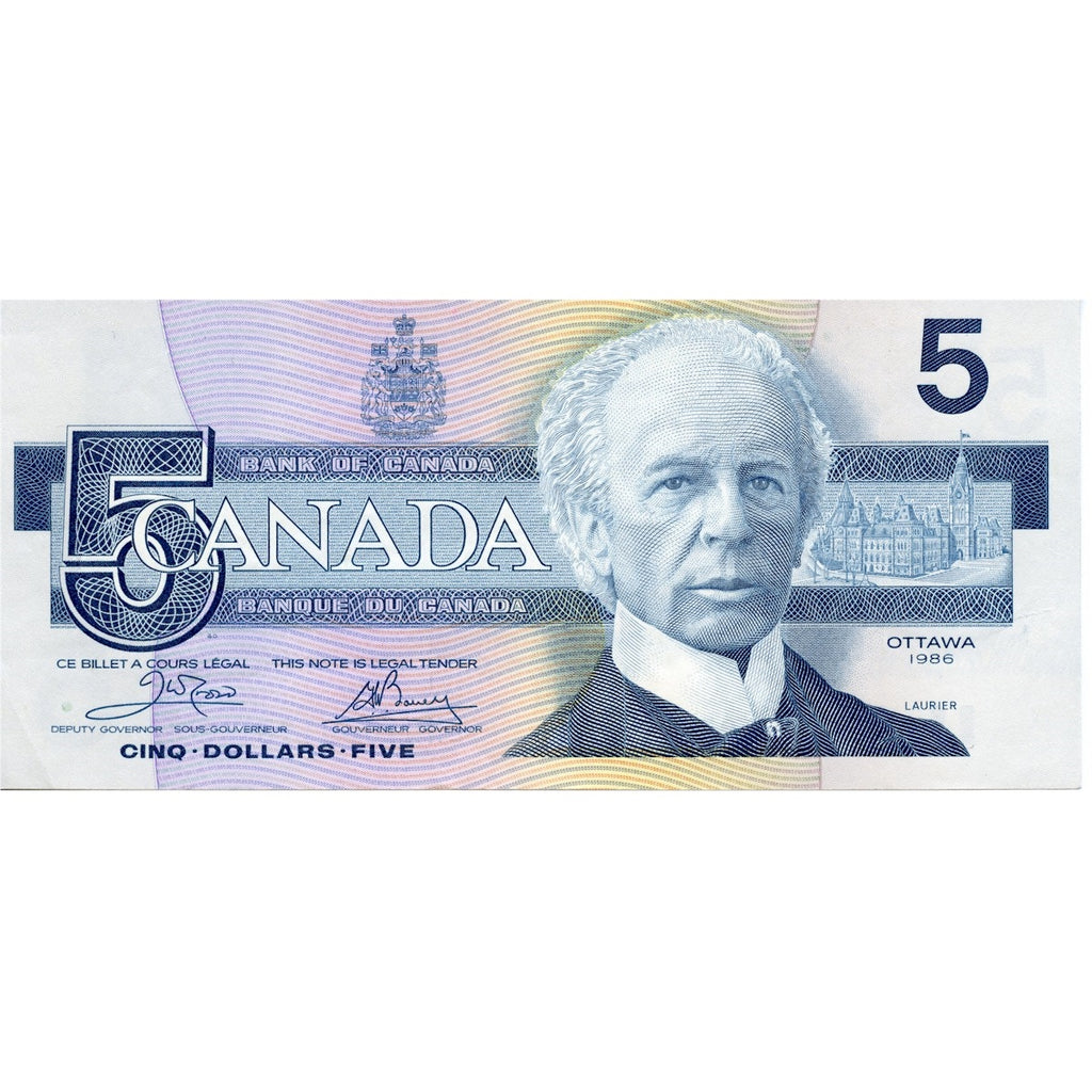 BC-56a 1986 Canada $5 Crow-Bouey, ENR, Circ