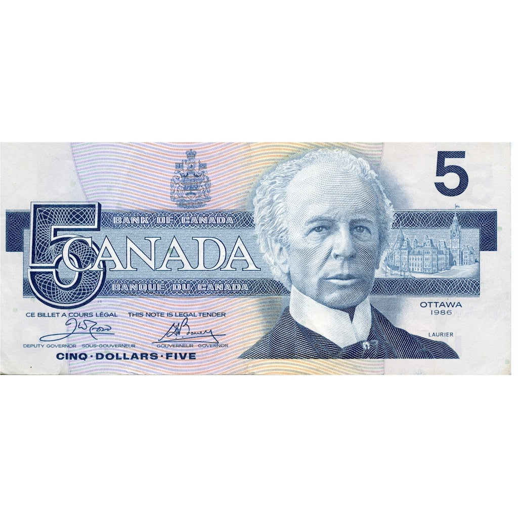 BC-56a 1986 Canada $5 Crow-Bouey, ENS, Circ