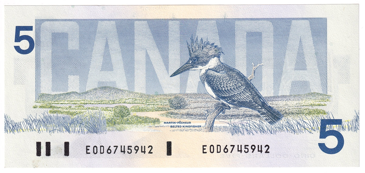 BC-56a 1986 Canada $5 Crow-Bouey, EOD, Choice Uncirculated (CUNC63)
