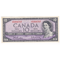 BC-40b 1954 Canada $10 Beattie-Rasminsky, J/V, EF-AU
