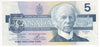 BC-56aA 1986 Canada $5 Crow-Bouey, ENX, Yellow Back Position Number, AU-UNC (AU55)