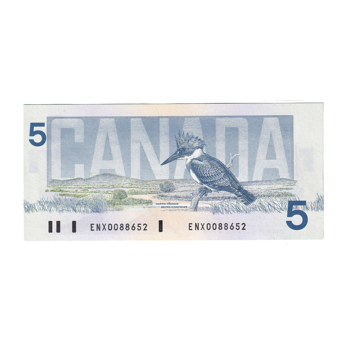 BC-56aA 1986 Canada $5, Crow-Bouey, ENX with YBPN, Almost Uncirculated (AU50)