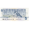 BC-56aA 1986 Canada $5 Crow-Bouey, ENX with Yellow Back Position Number, Extra Fine (EF40)