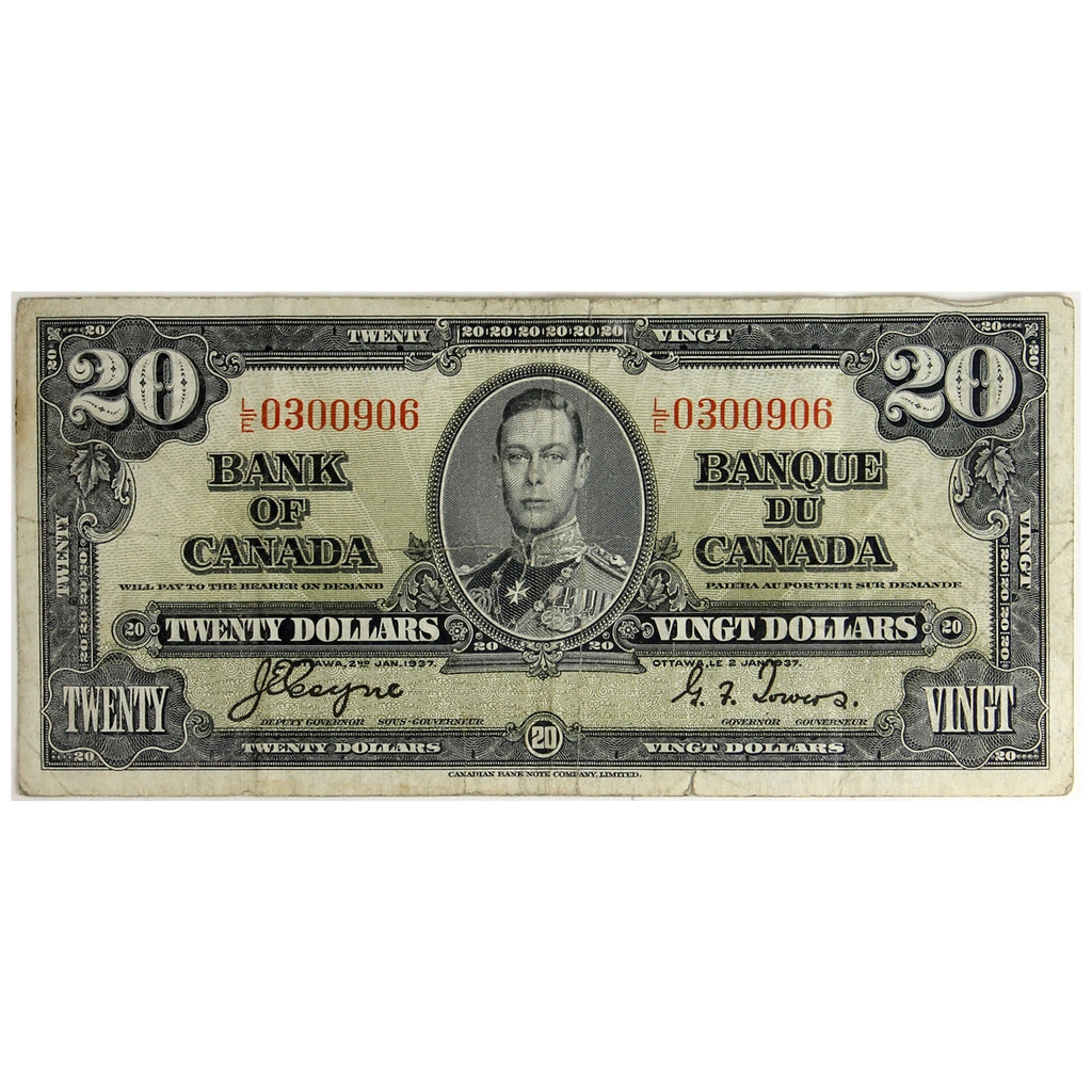BC-25c 1937 Canada $20 Coyne-Towers, L/E, Circ