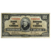 BC-27b 1937 Canada $100 Gordon-Towers, B/J, Circ