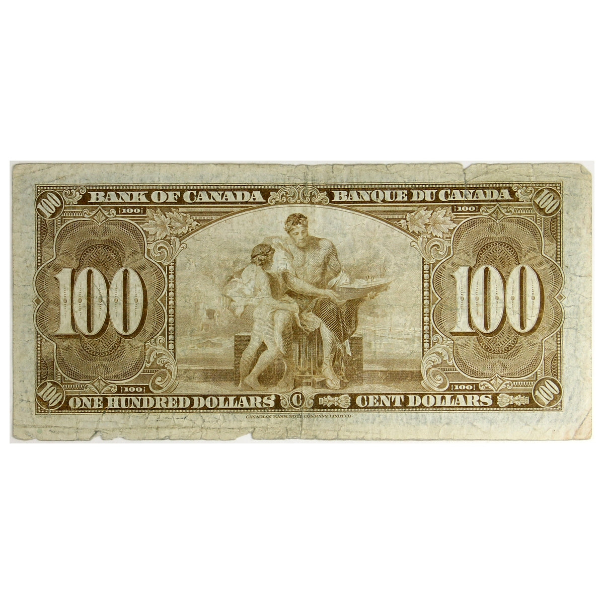 BC-27b 1937 Canada $100 Gordon-Towers, B/J, Circ