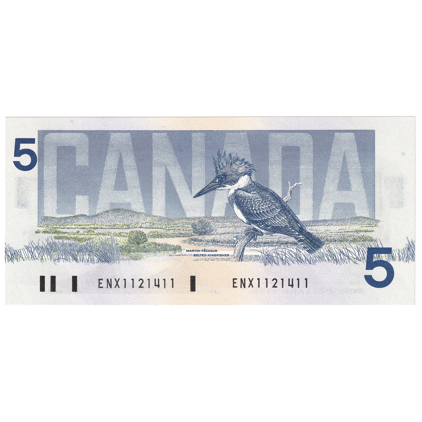 BC-56aA 1986 Canada $5 Crow-Bouey, ENX, Yellow BPN, Choice Uncirculated (CUNC63)