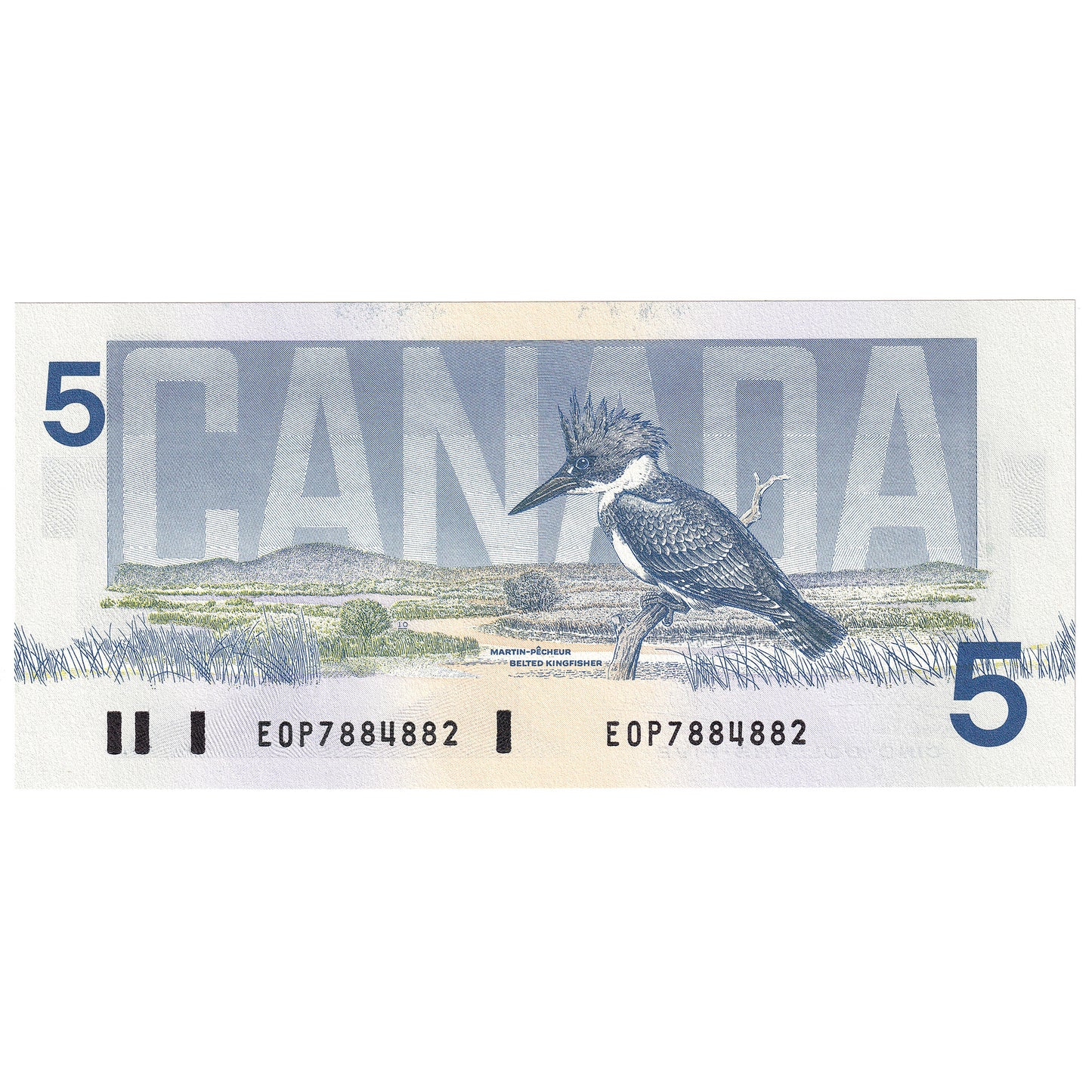 BC-56a-i 1986 Canada $5 Crow-Bouey, EOP, Choice Uncirculated (CUNC63)