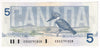 BC-56a-i 1986 Canada $5 Crow-Bouey, EOU, EF-AU (EF45)