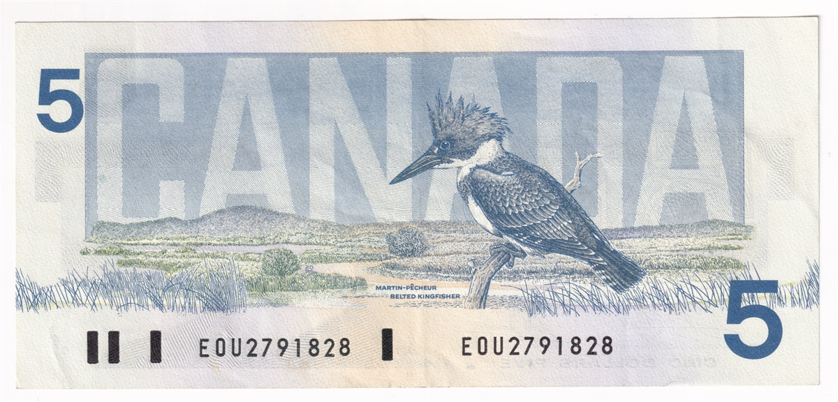 BC-56a-i 1986 Canada $5 Crow-Bouey, EOU, EF-AU (EF45)