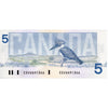 BC-56a-i 1986 Canada $5 Crow-Bouey, EOV, Almost Uncirculated (AU50)
