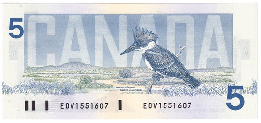 BC-56a-i 1986 Canada $5 Crow-Bouey, EOV, Choice Uncirculated (CUNC63)