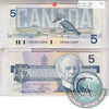 BC-56a-i 1986 Canada $5 Crow-Bouey, EOV, Uncirculated (MS60)