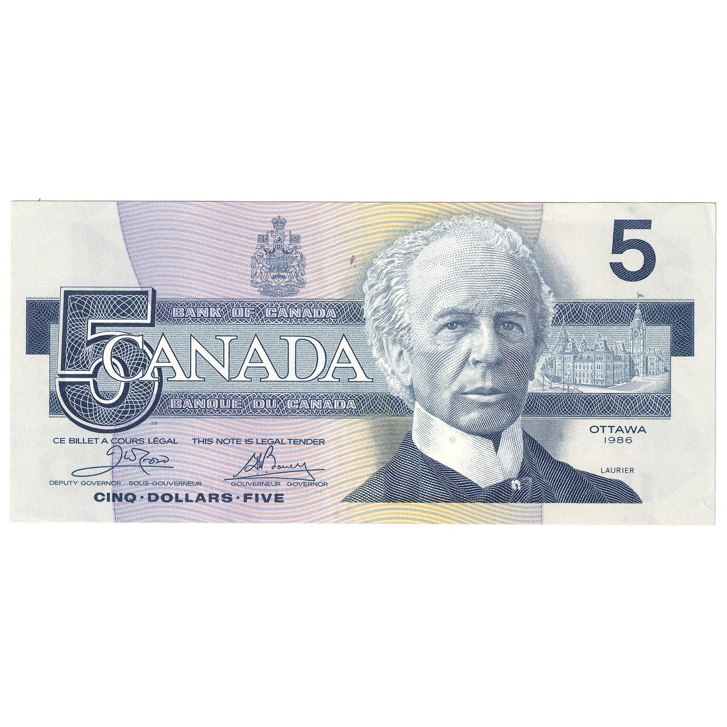 BC-56a-i 1986 Canada $5 Crow-Bouey, EOW, EF-AU (EF45)