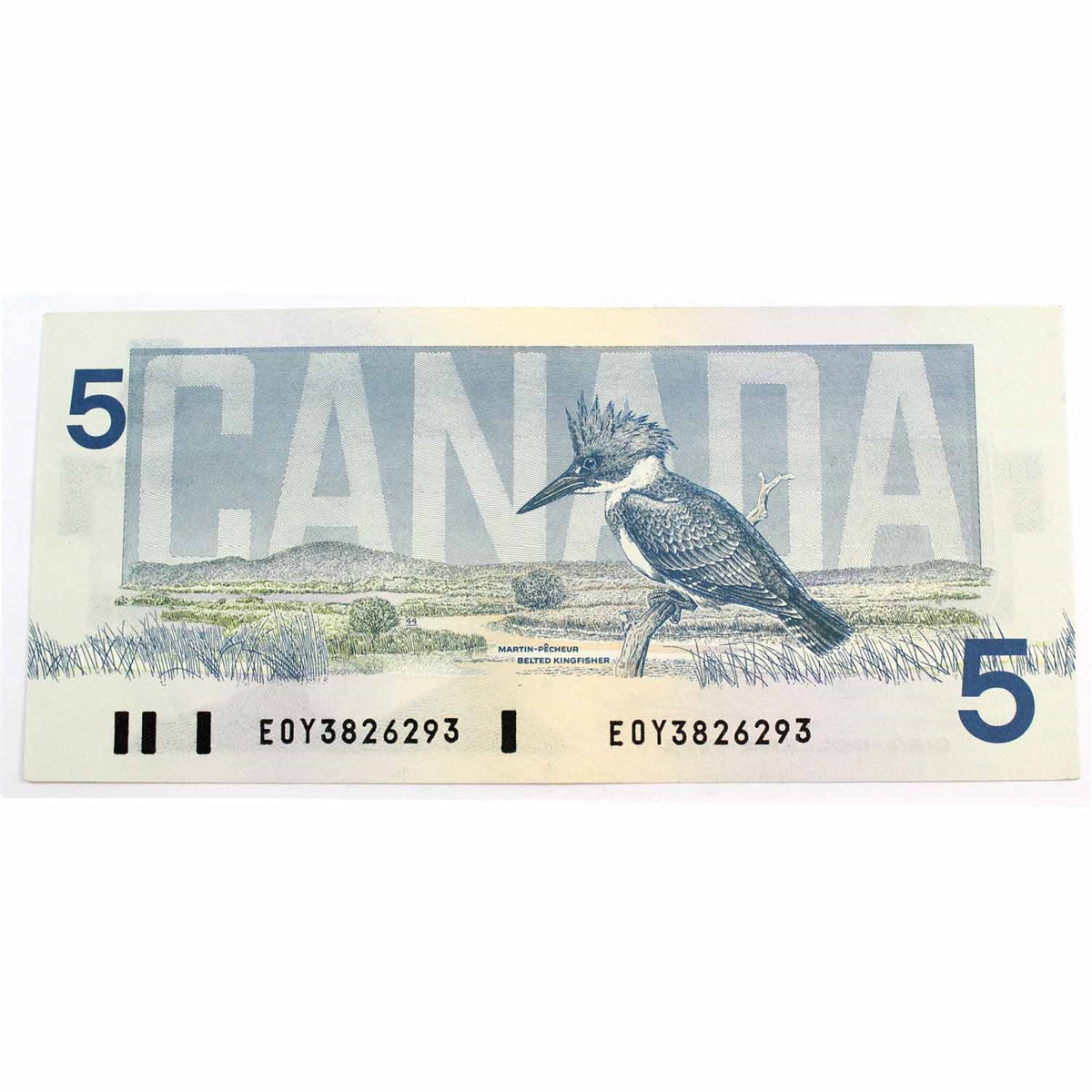 BC-56a-i 1986 Canada $5 Crow-Bouey, EOY, Almost Uncirculated (AU50)