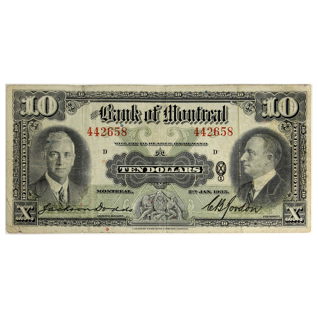 505-60-04 1935 Bank of Montreal $10 Dodds-Gordon, VF