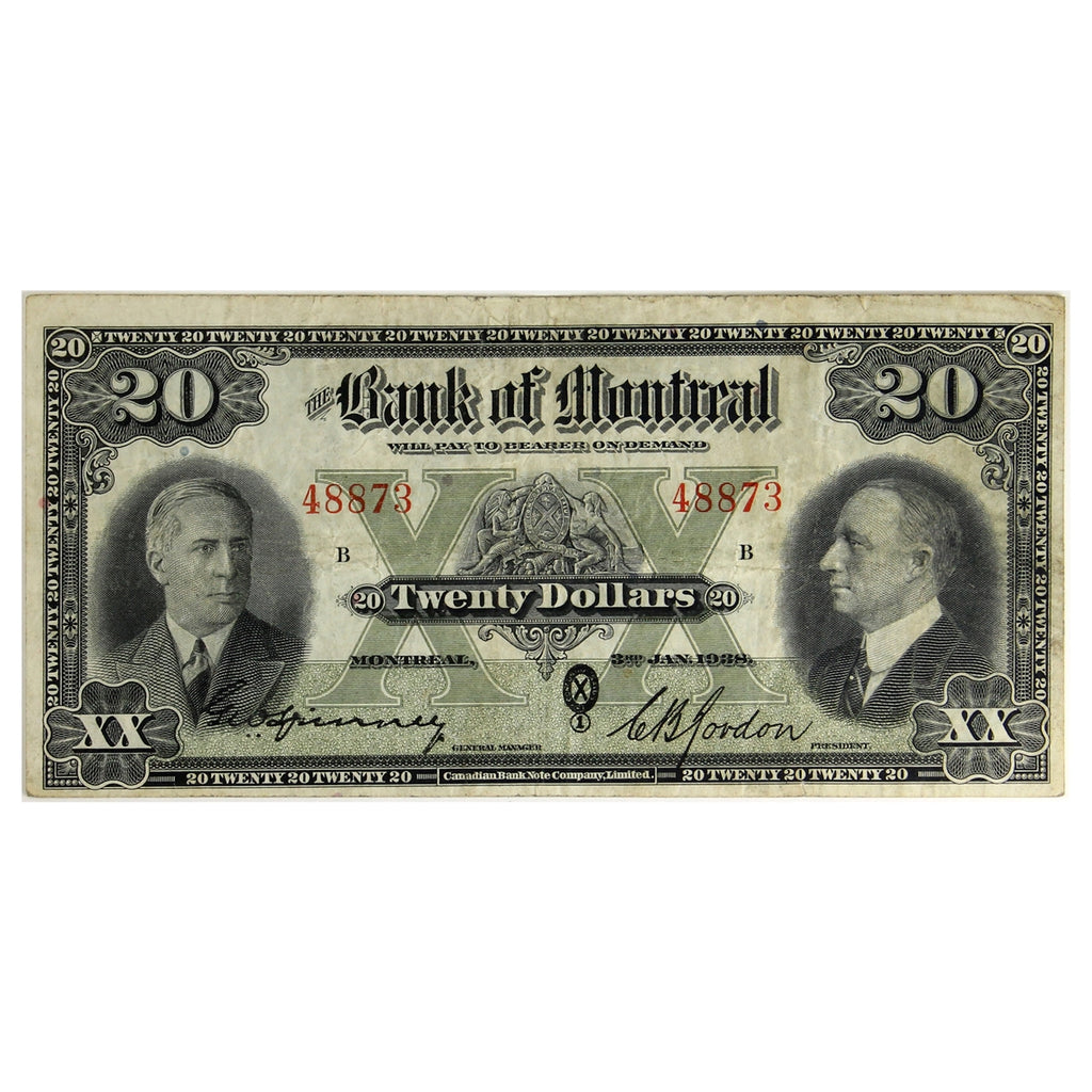 505-62-06 1938 Bank of Montreal $20 Spinney-Gordon, F-VF (F15)