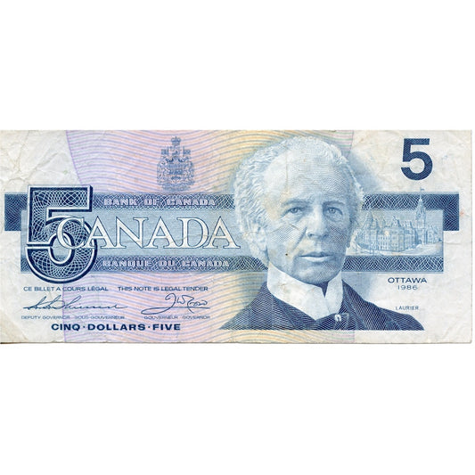BC-56b 1986 Canada $5 Thiessen-Crow, EPC, VG