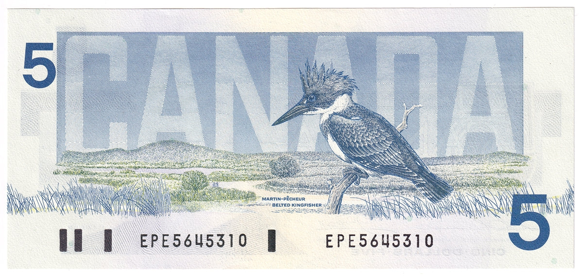 BC-56b 1986 Canada $5 Thiessen-Crow, EPE, AU-UNC