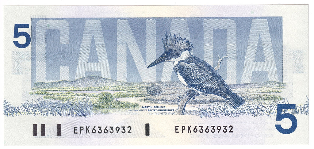BC-56b 1986 Canada $5 Thiessen-Crow, EPK, Choice Uncirculated (CUNC63)