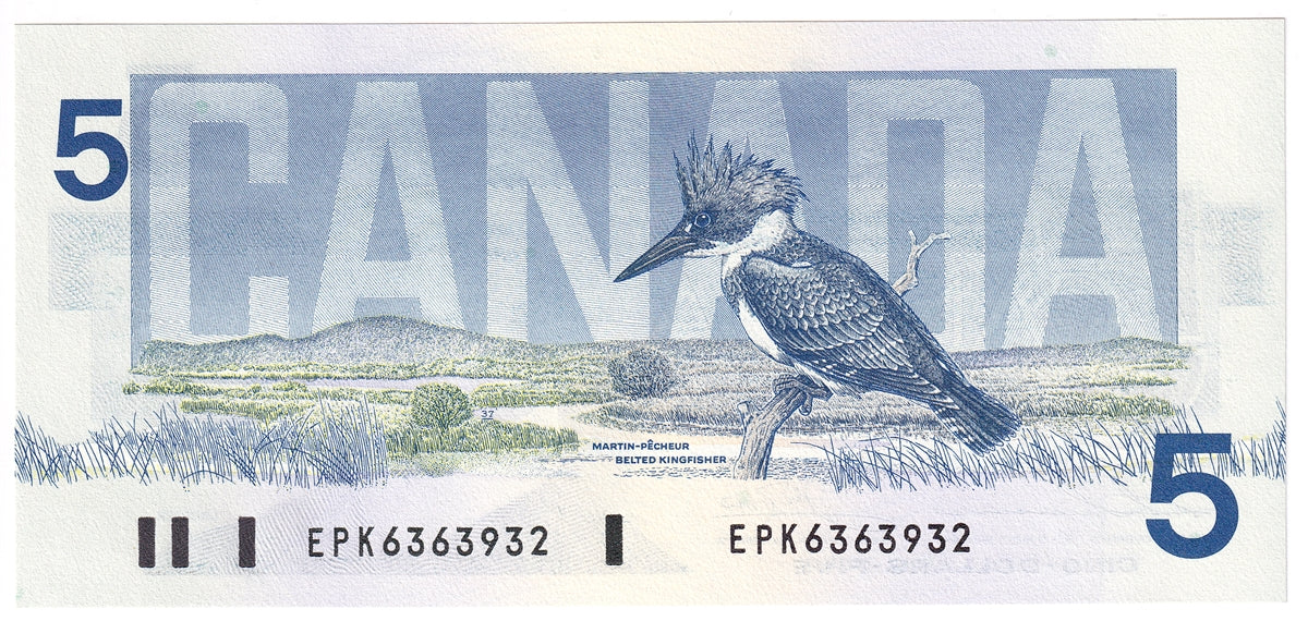BC-56b 1986 Canada $5 Thiessen-Crow, EPK, Choice Uncirculated (CUNC63)