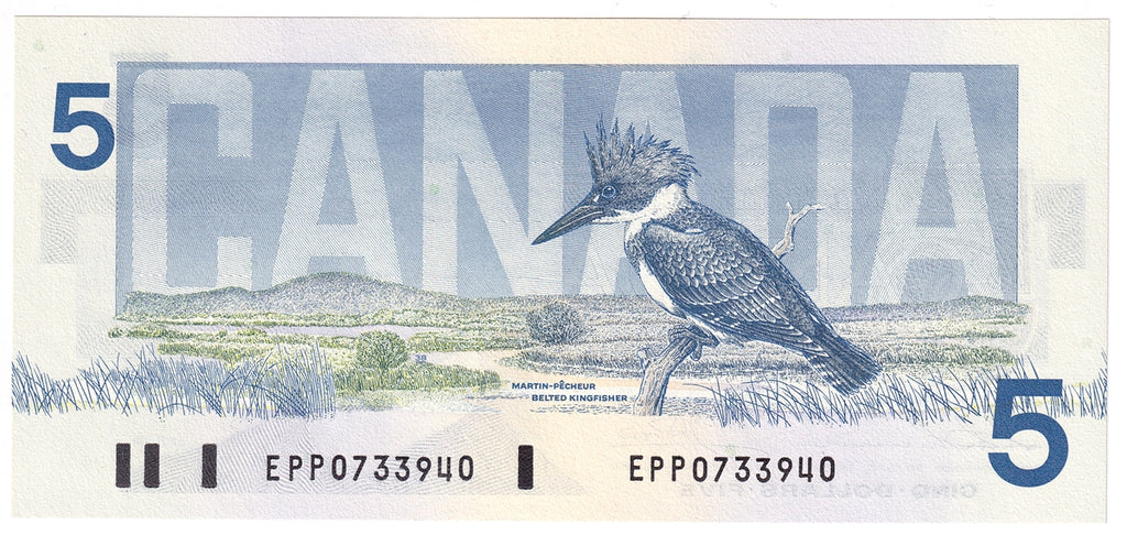 BC-56b 1986 Canada $5 Thiessen-Crow, EPP, Choice Uncirculated (CUNC63)