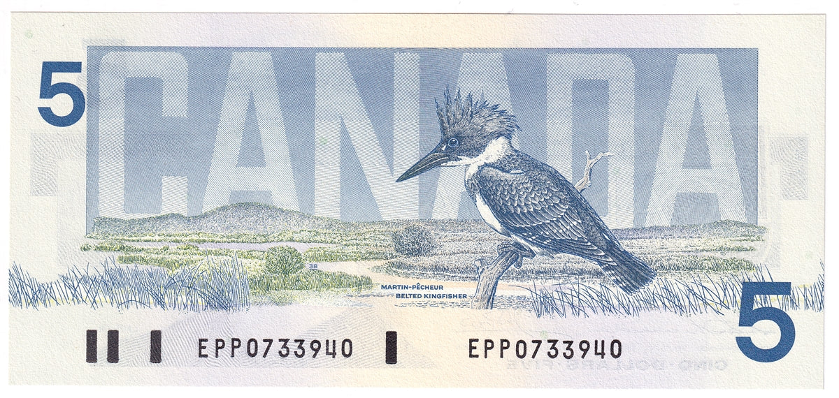 BC-56b 1986 Canada $5 Thiessen-Crow, EPP, Choice Uncirculated (CUNC63)
