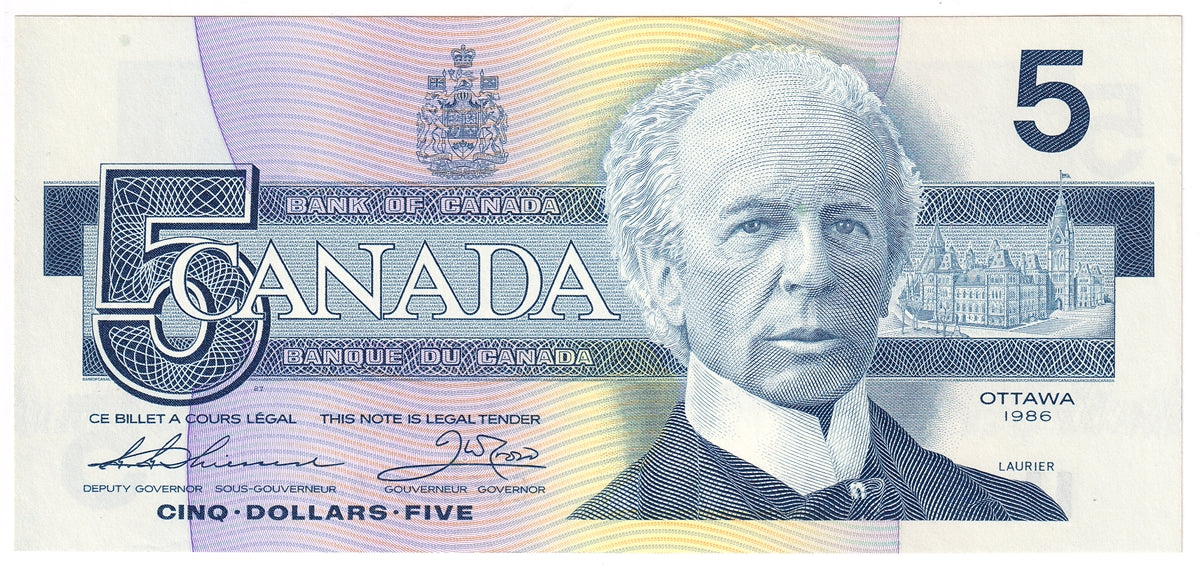 BC-56b 1986 Canada $5 Thiessen-Crow, EPS, CUNC