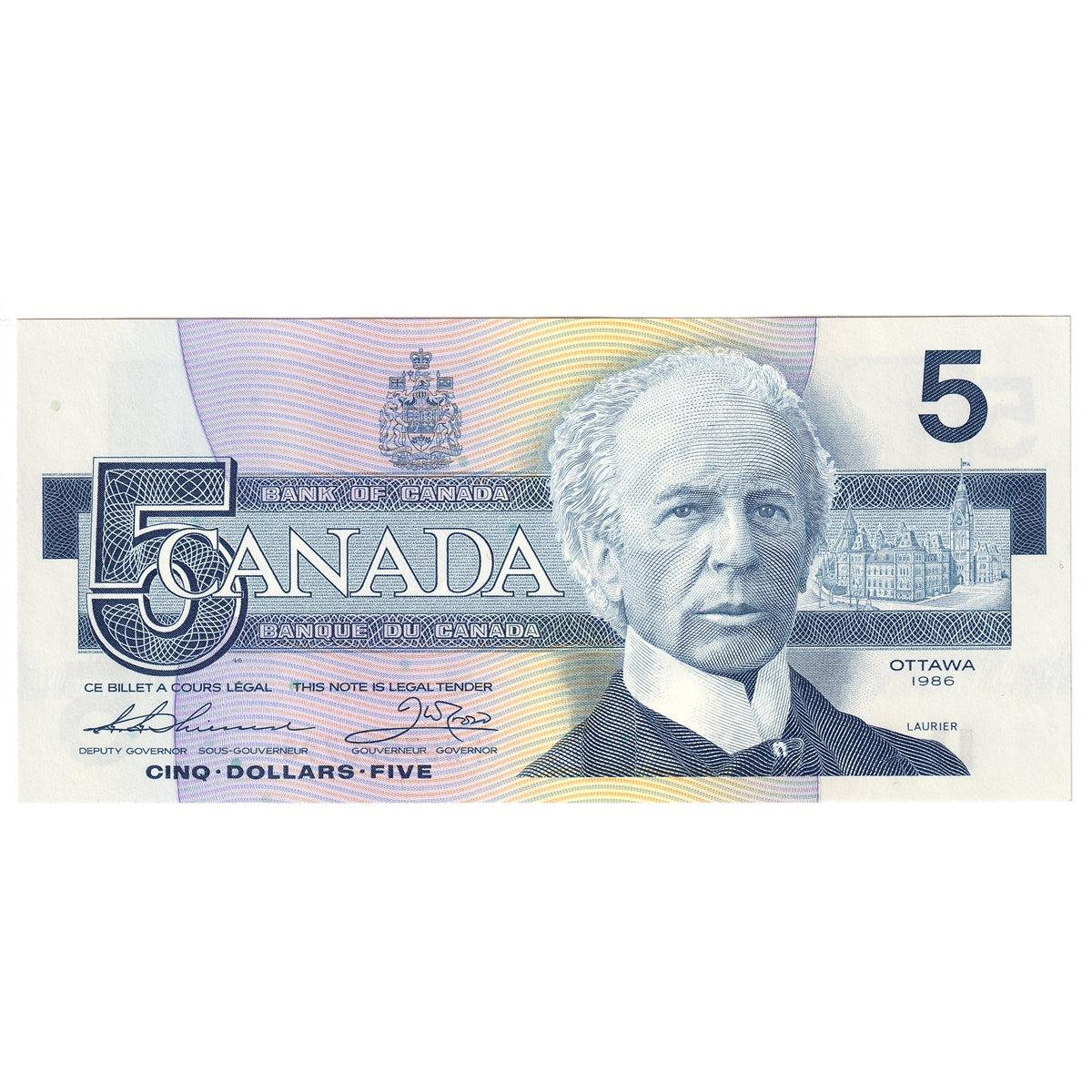 BC-56b 1986 Canada $5 Thiessen-Crow, FNS, CUNC