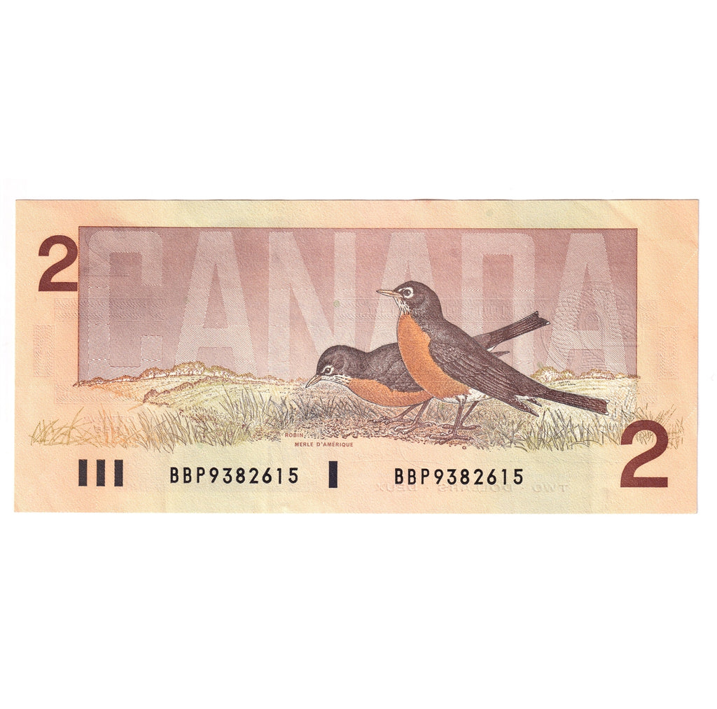 BC-55b 1986 Canada $2 Thiessen-Crow, Small BBP, EF-AU (EF45)
