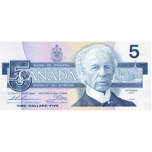 BC-56b 1986 Canada $5 Thiessen-Crow, FNY, CUNC