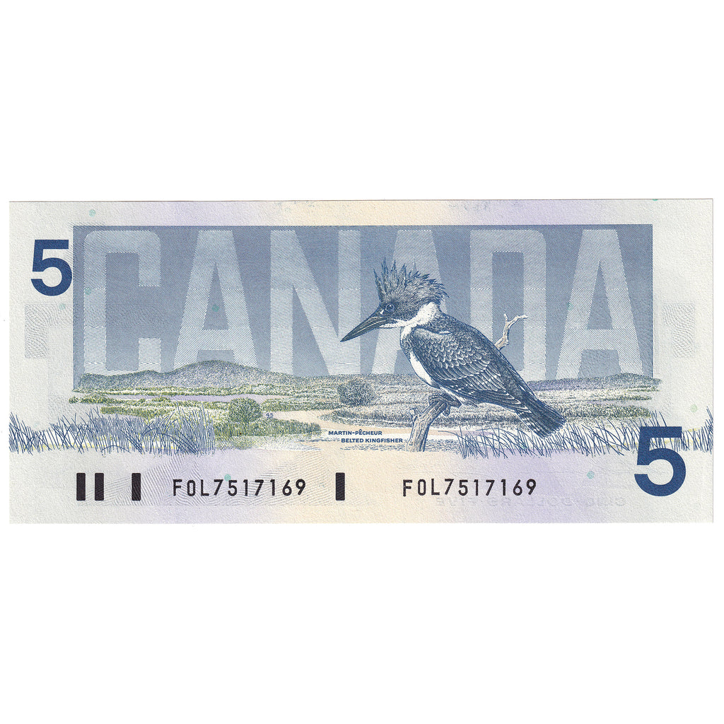 BC-56b 1986 Canada $5 Thiessen-Crow, FOL, AU-UNC (AU55)