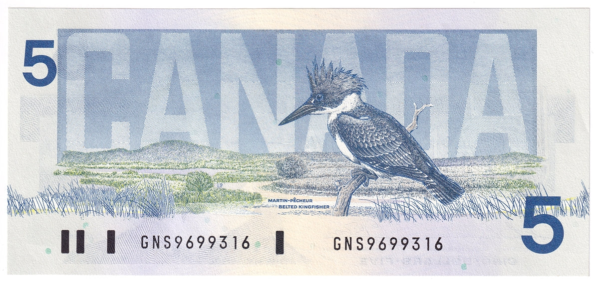 BC-56b 1986 Canada $5 Thiessen-Crow, GNS, Uncirculated (MS60)