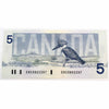 BC-56bA 1986 Canada $5 Thiessen-Crow, ENX, Almost Uncirculated (AU50)
