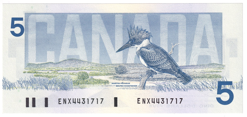 BC-56bA 1986 Canada $5 Thiessen-Crow, ENX, Choice Uncirculated (CUNC63)