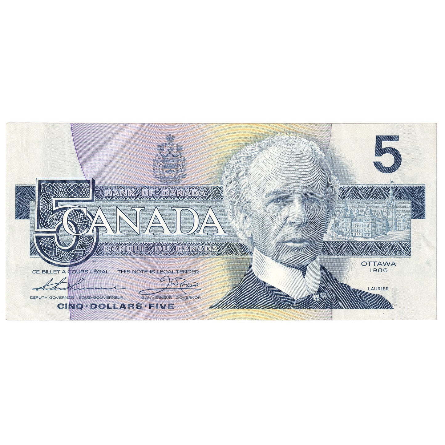 BC-56bA 1986 Canada $5 Thiessen-Crow, ENX, EF
