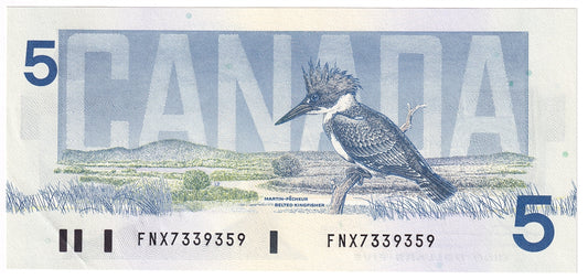 BC-56bA 1986 Canada $5 Thiessen-Crow, FNX Above 7.08M, AU