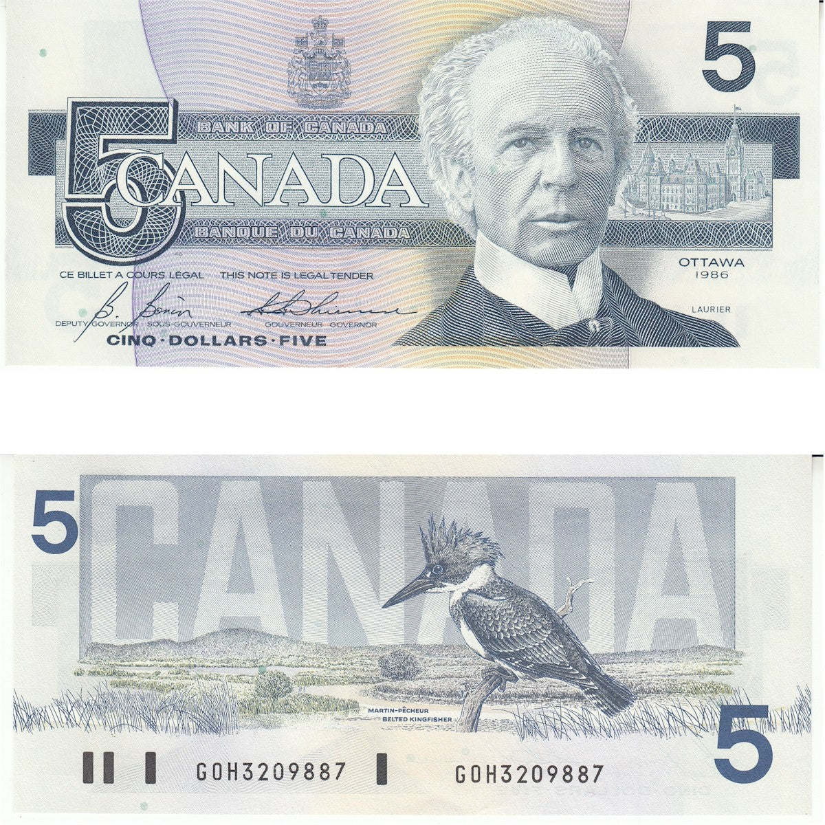 BC-56c 1986 Canada $5 Bonin-Thiessen, GOH, Uncirculated (MS60)