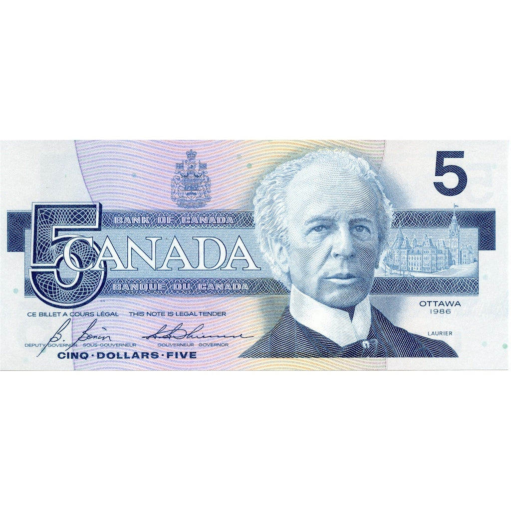 BC-56c 1986 Canada $5 Bonin-Thiessen, GOI, CUNC