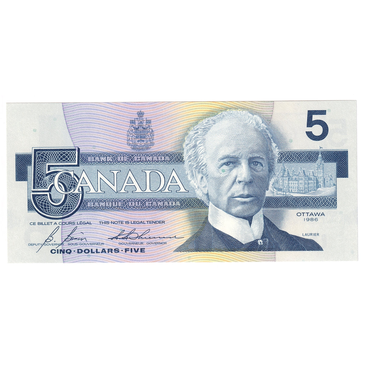 BC-56c 1986 Canada $5 Bonin-Thiessen, GOL, CUNC