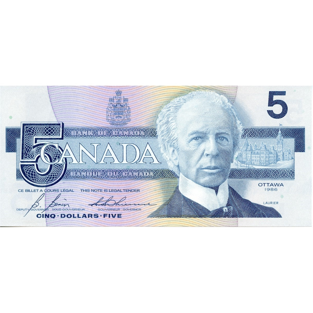 BC-56c 1986 Canada $5 Bonin-Thiessen, GOM, circ