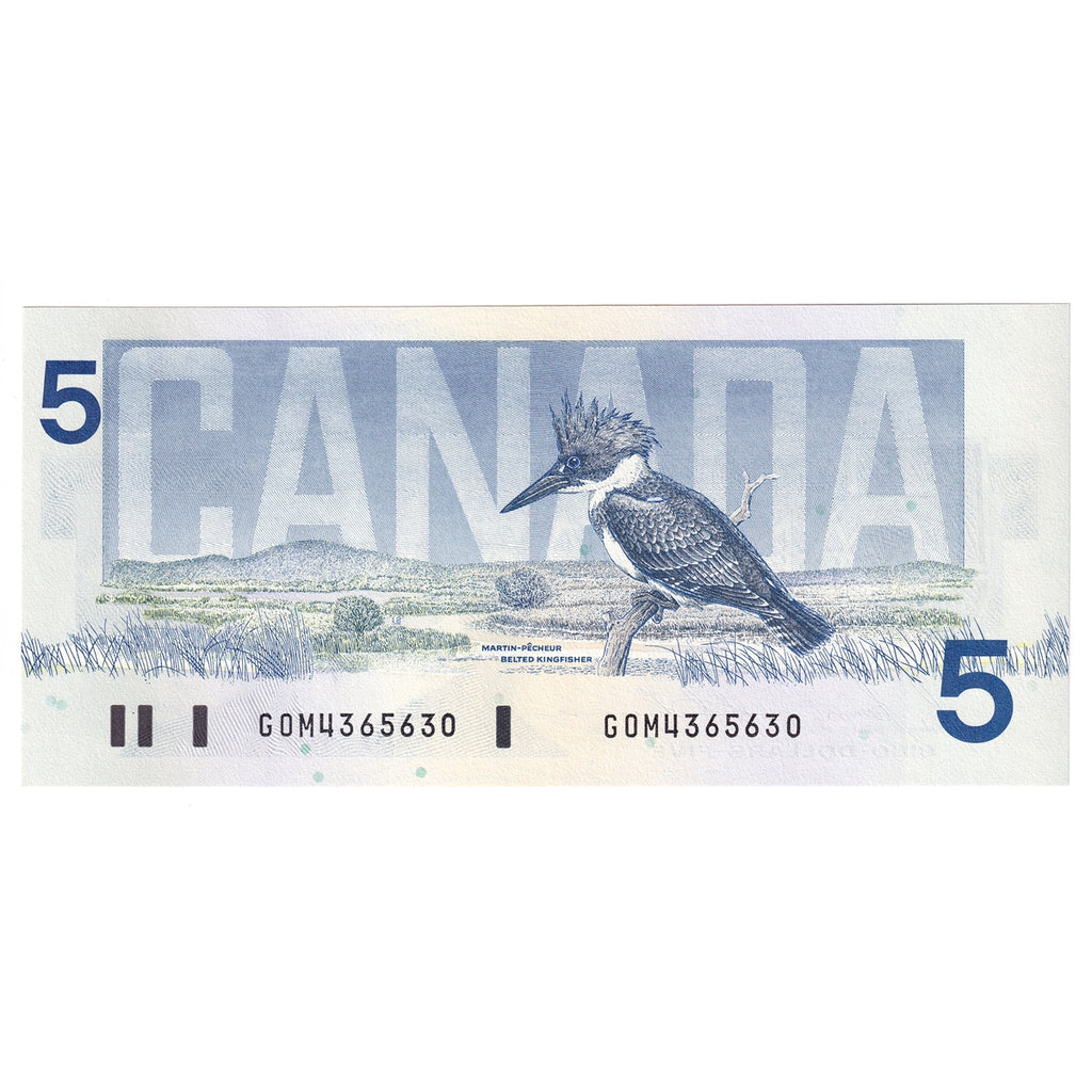 BC-56c 1986 Canada $5 Bonin-Thiessen, GOM, Choice Uncirculated (CUNC63)