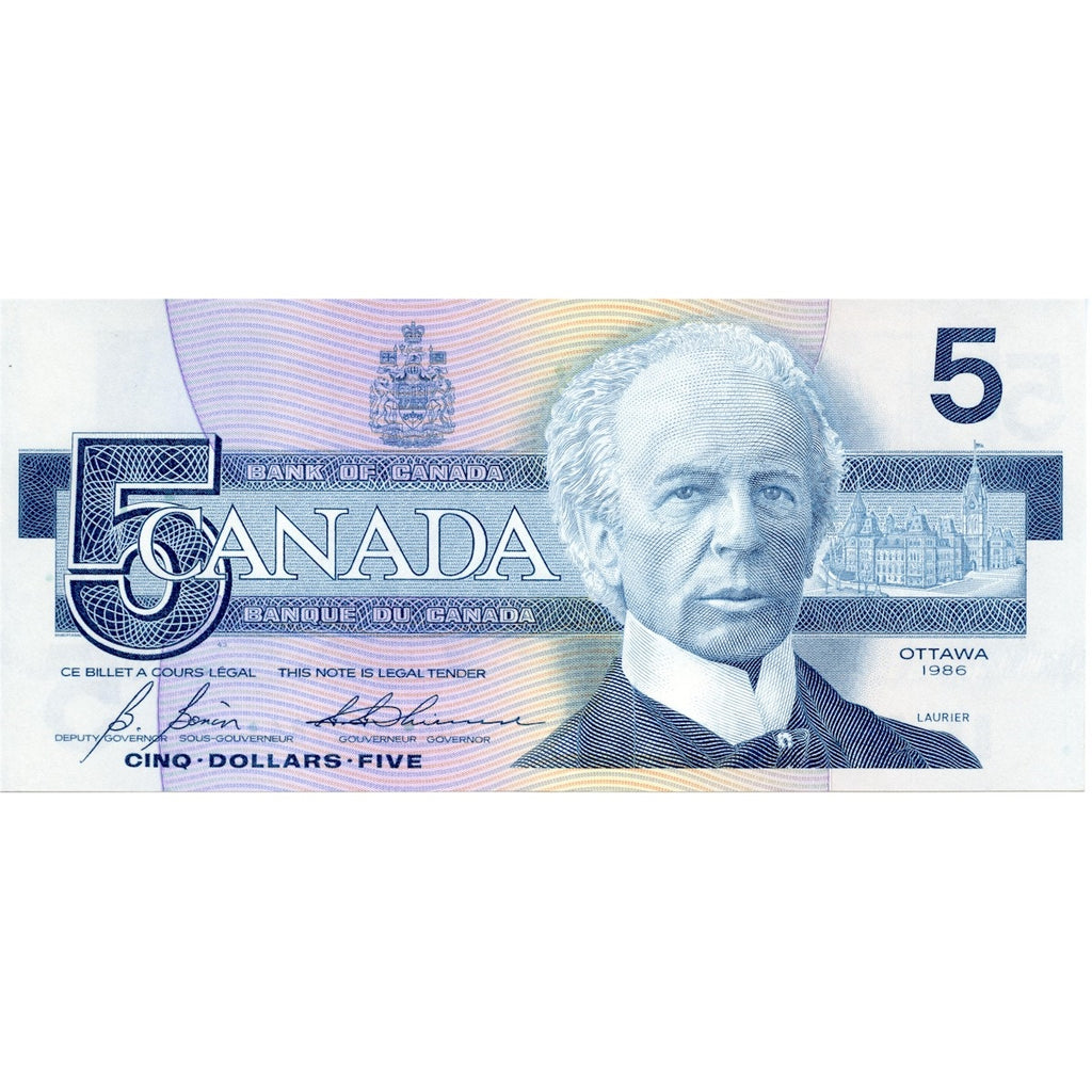 BC-56c 1986 Canada $5 Bonin-Thiessen, GON, Circ