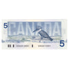BC-56c 1986 Canada $5 Bonin-Thiessen, GOU, Choice Uncirculated (CUNC63)