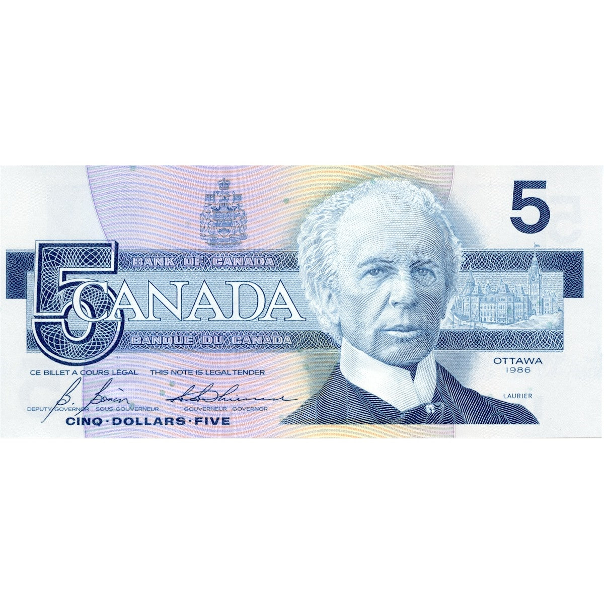 BC-56c 1986 Canada $5 Bonin-Thiessen, GPD, Circ