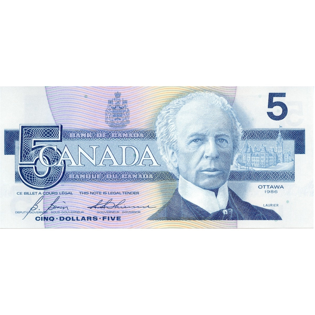 BC-56c 1986 Canada $5 Bonin-Thiessen, GPD, Uncirculated (MS60)
