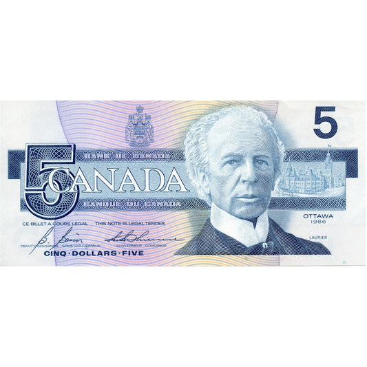BC-56c 1986 Canada $5 Bonin-Thiessen, GPG, Circ