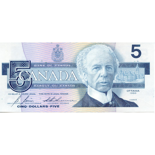 BC-56c 1986 Canada $5 Bonin-Thiessen, GPK, UNC